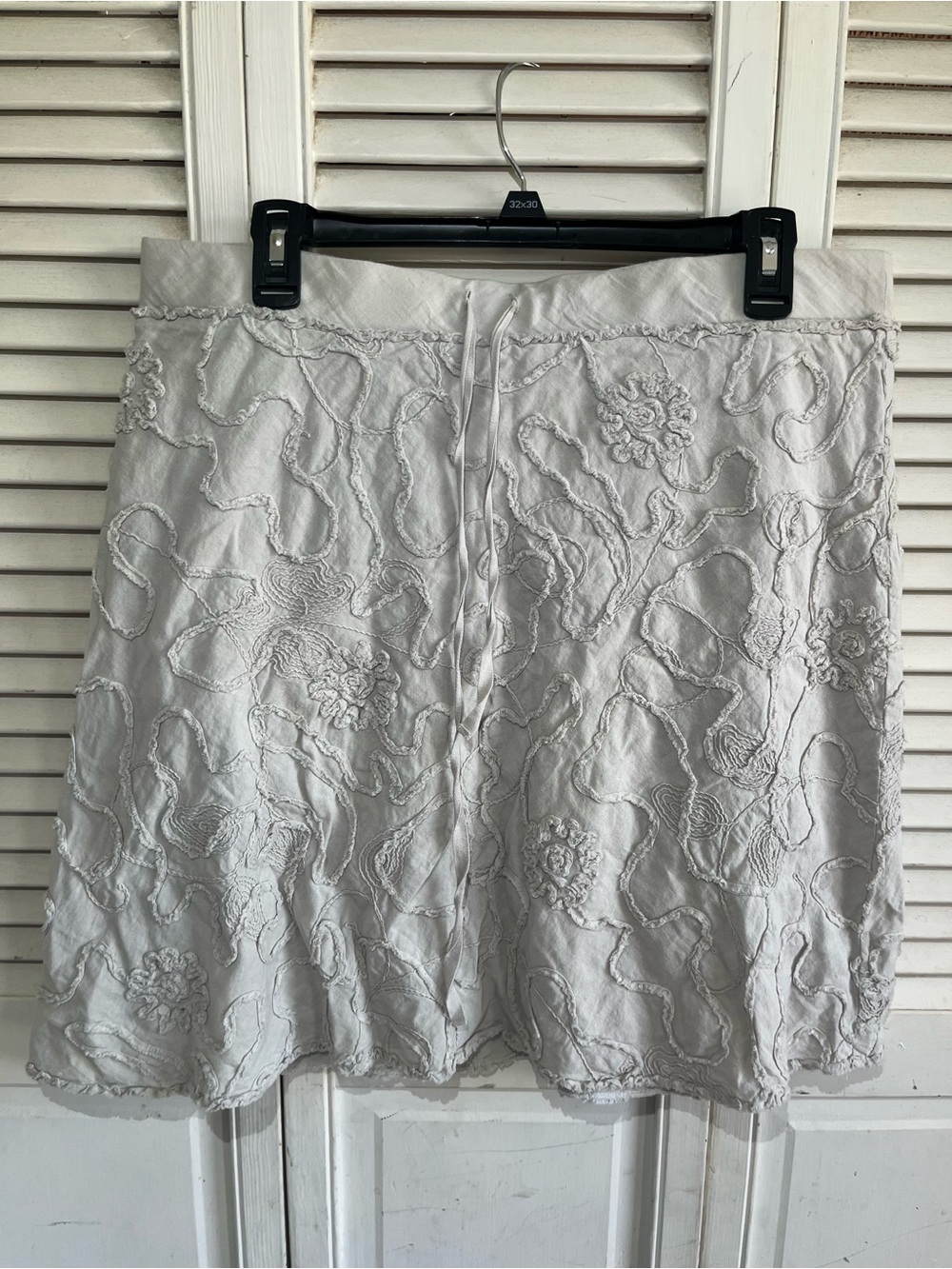Max Studio Light Tan Embroidered A-Line Skirt